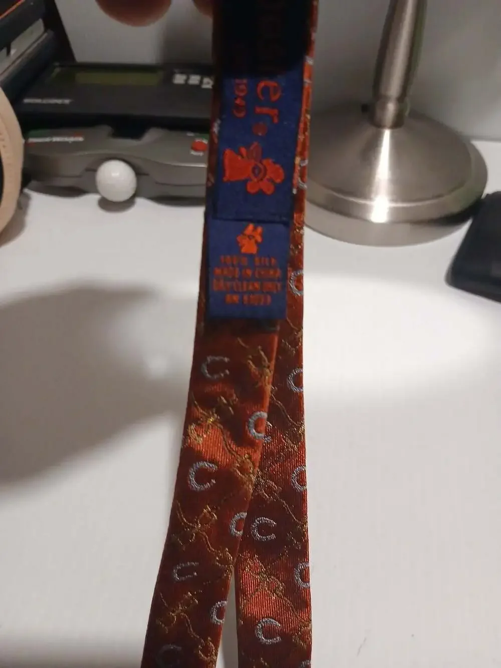 Rooster Bow Tie Adjustable All Silk Orange Horseshoe